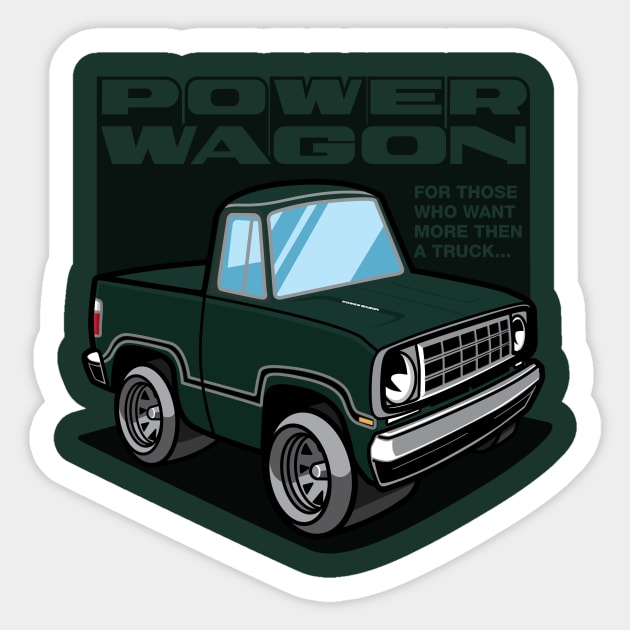 Dark Green Iridescent - Power Wagon Sticker by jepegdesign